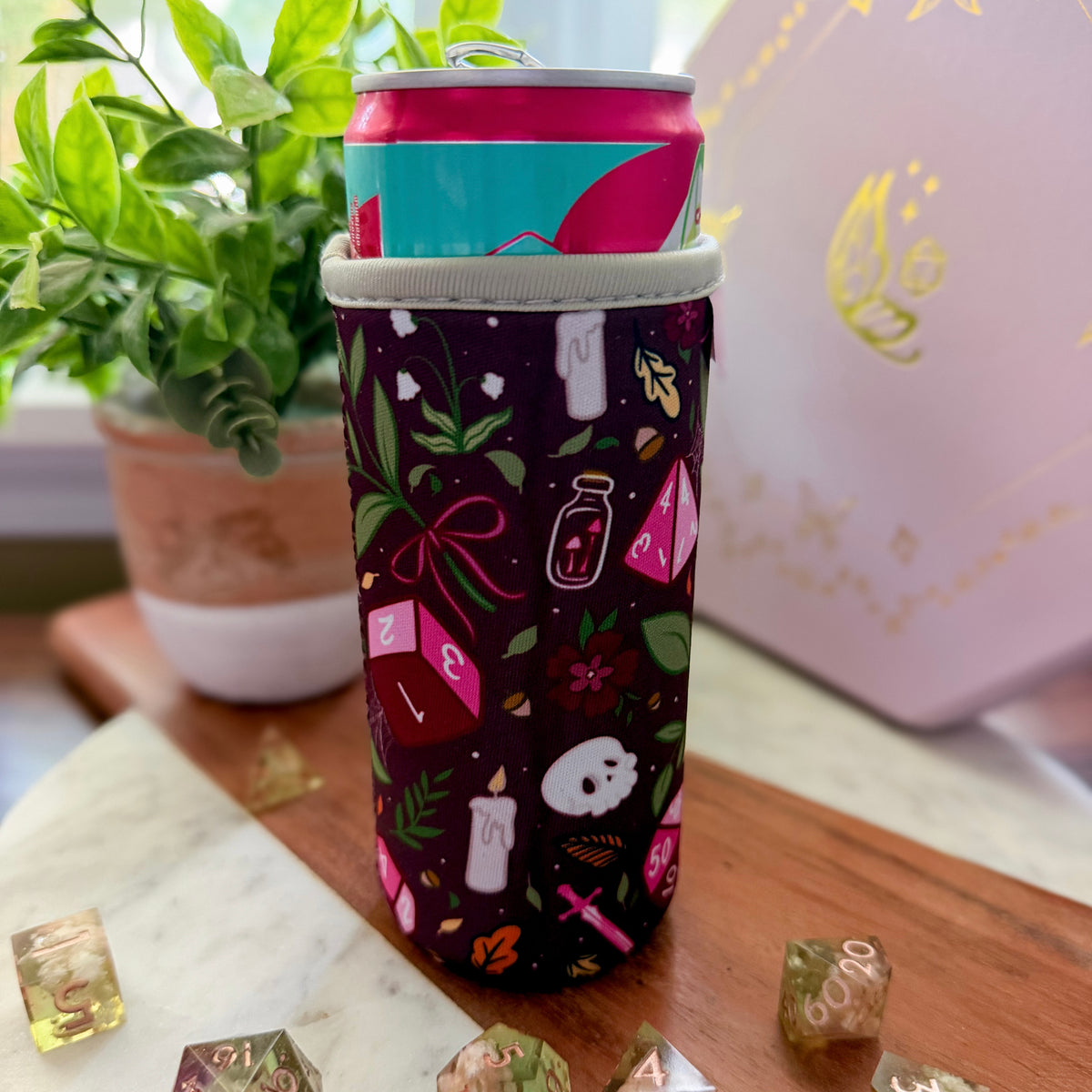 Dark Autumn TTRPG Dice Slim Can Drink Sleeve