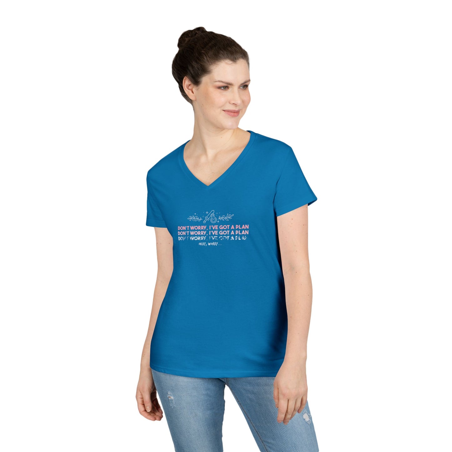 Don’t Worry I’ve Got a Plan Gildan V-Neck T-Shirt