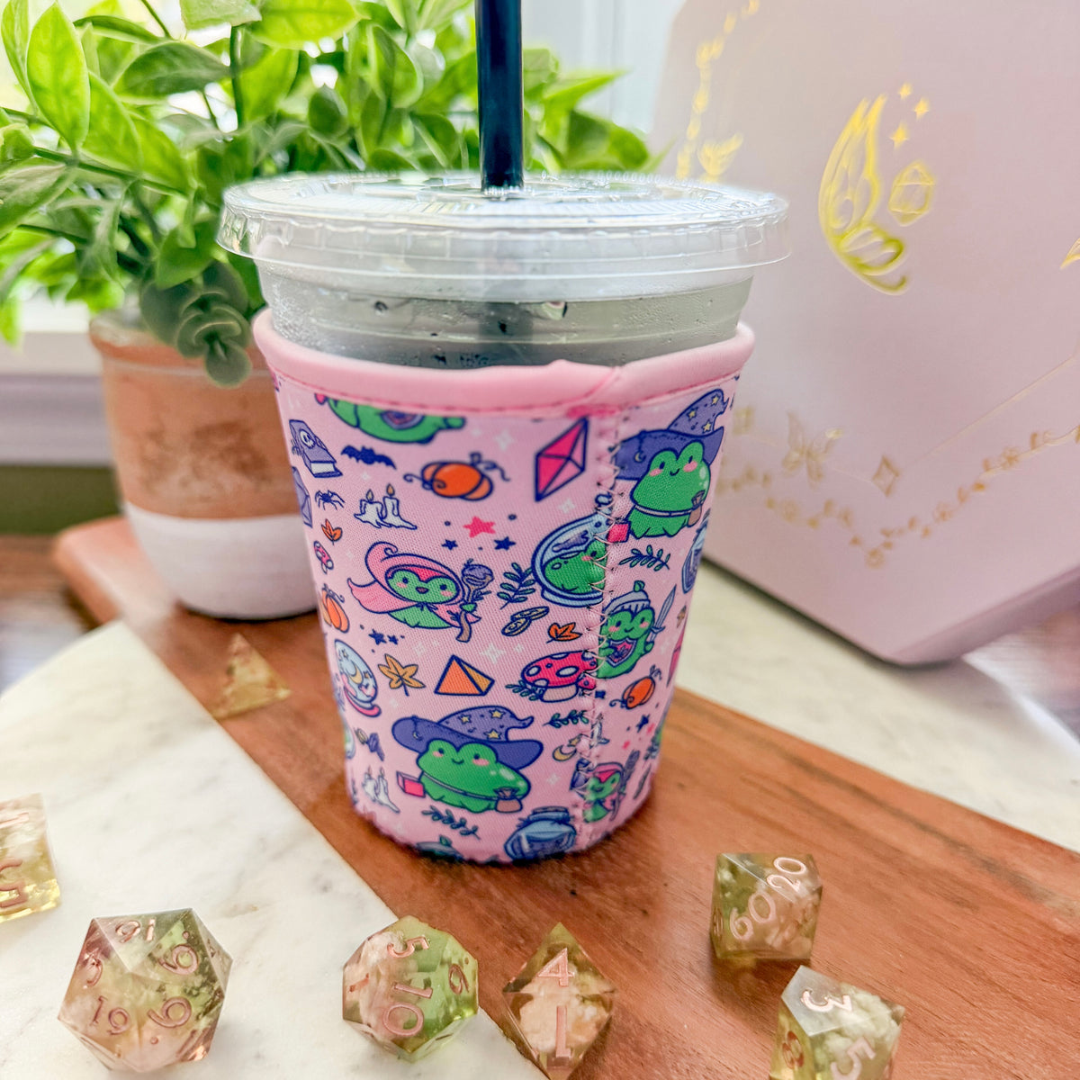 TTRPG Frog Drink Sleeve