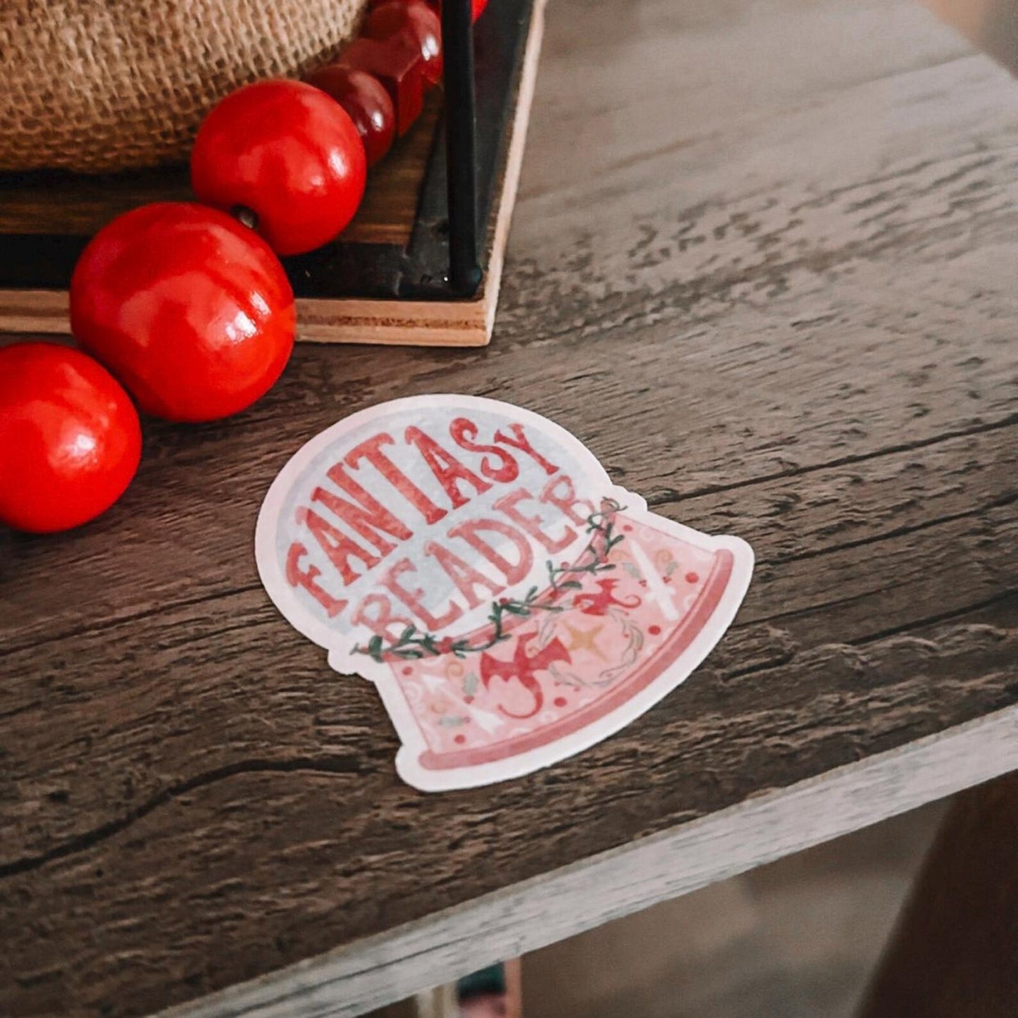Fantasy Reader Snowglobe Sticker