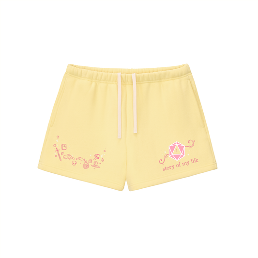 Story of My Life Natural 1 Women’s Fleece Lounge Shorts | Cute Fantasy Tabletop RPG Shorts | Gamer Girl Sweat Shorts