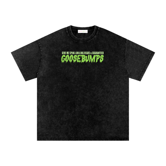 Thrilling Reads & Goosebumps Snow Washed Oversized Cotton T-Shirt