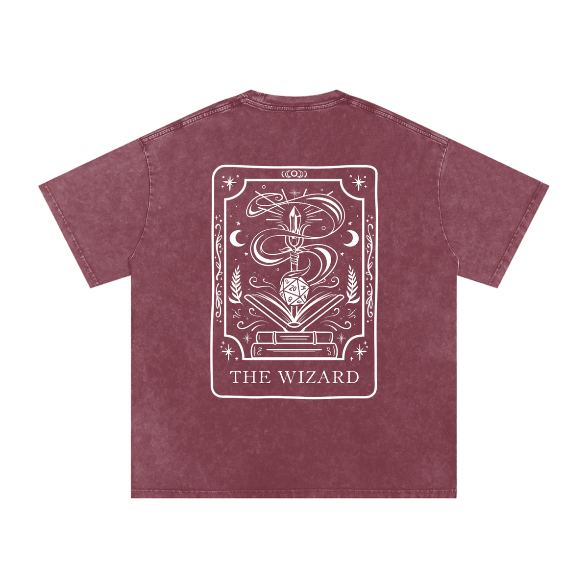 Wizard Tarot Card Snow Wash Cotton Shirt | TTRPG Character Class Tee