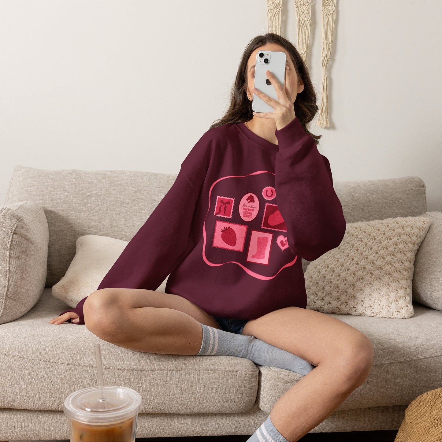 Save a Horse, Read About Fictional Cowboys Sweatshirt | Cowboy Romance Reader Crewneck