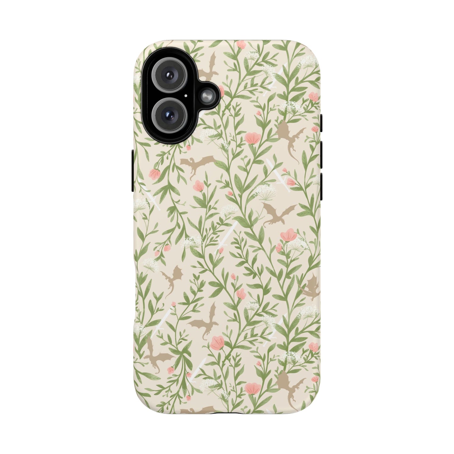 Fantasy Floral Dragons Tough Cases, Romantasy Reader Gift, Bookish Merch