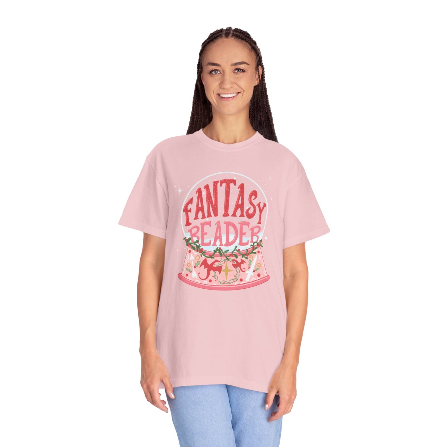 Fantasy Reader Snow Globe T-Shirt | Book Lover Graphic Tee | Gift for Fantasy Readers