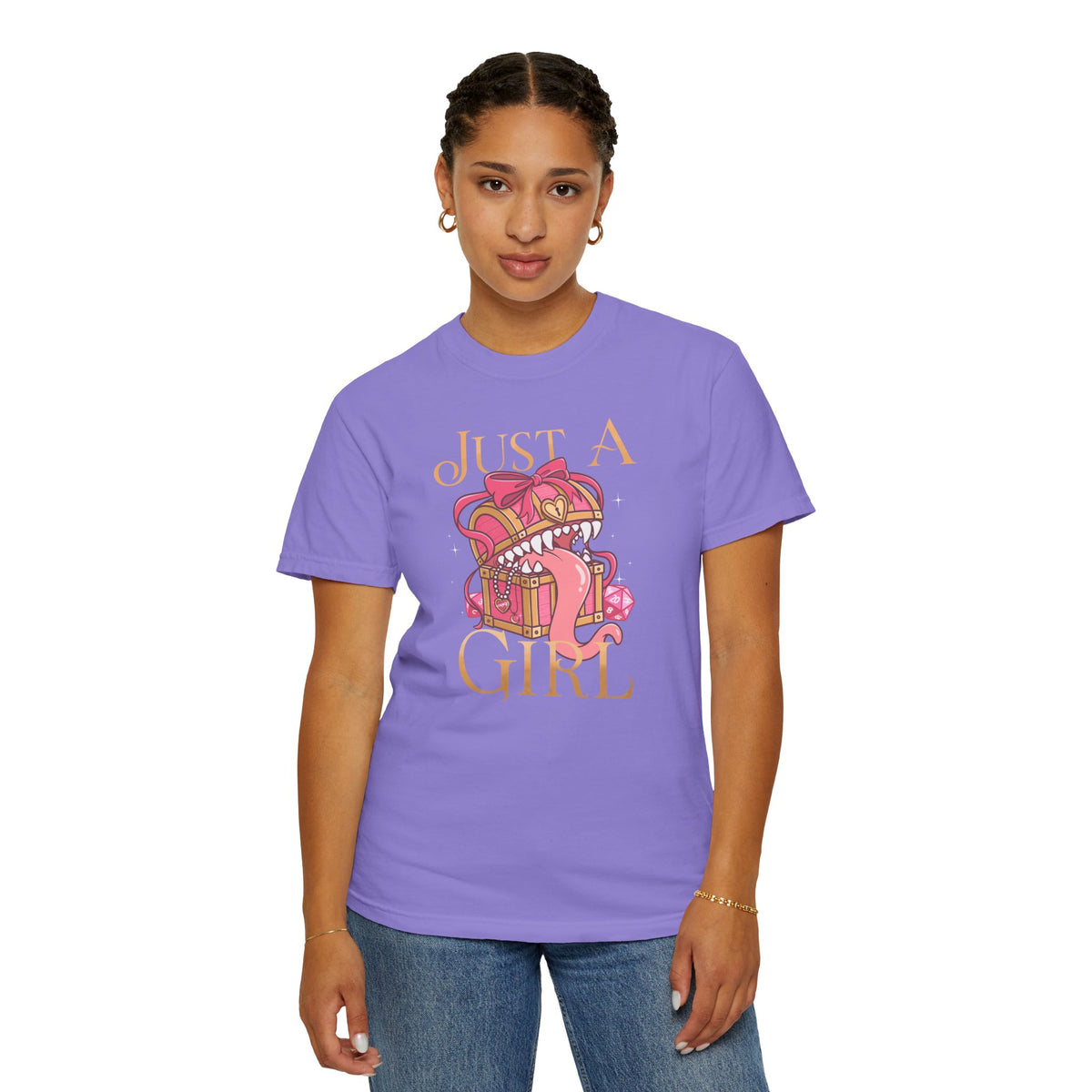 Just A Girl TTRPG Mimic T-shirt | Girlypop Cute Dnd Gift