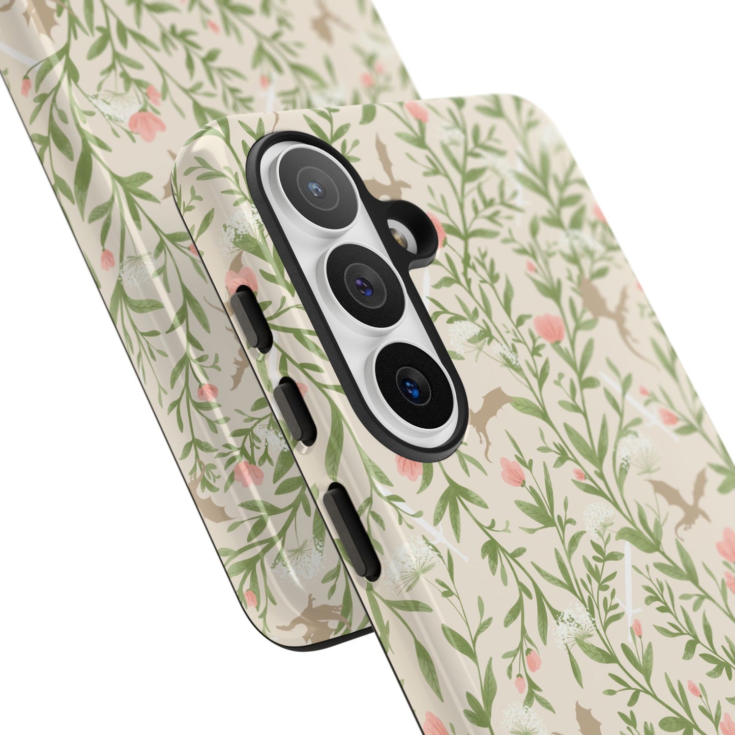 Fantasy Floral Dragons Tough Cases, Romantasy Reader Gift, Bookish Merch