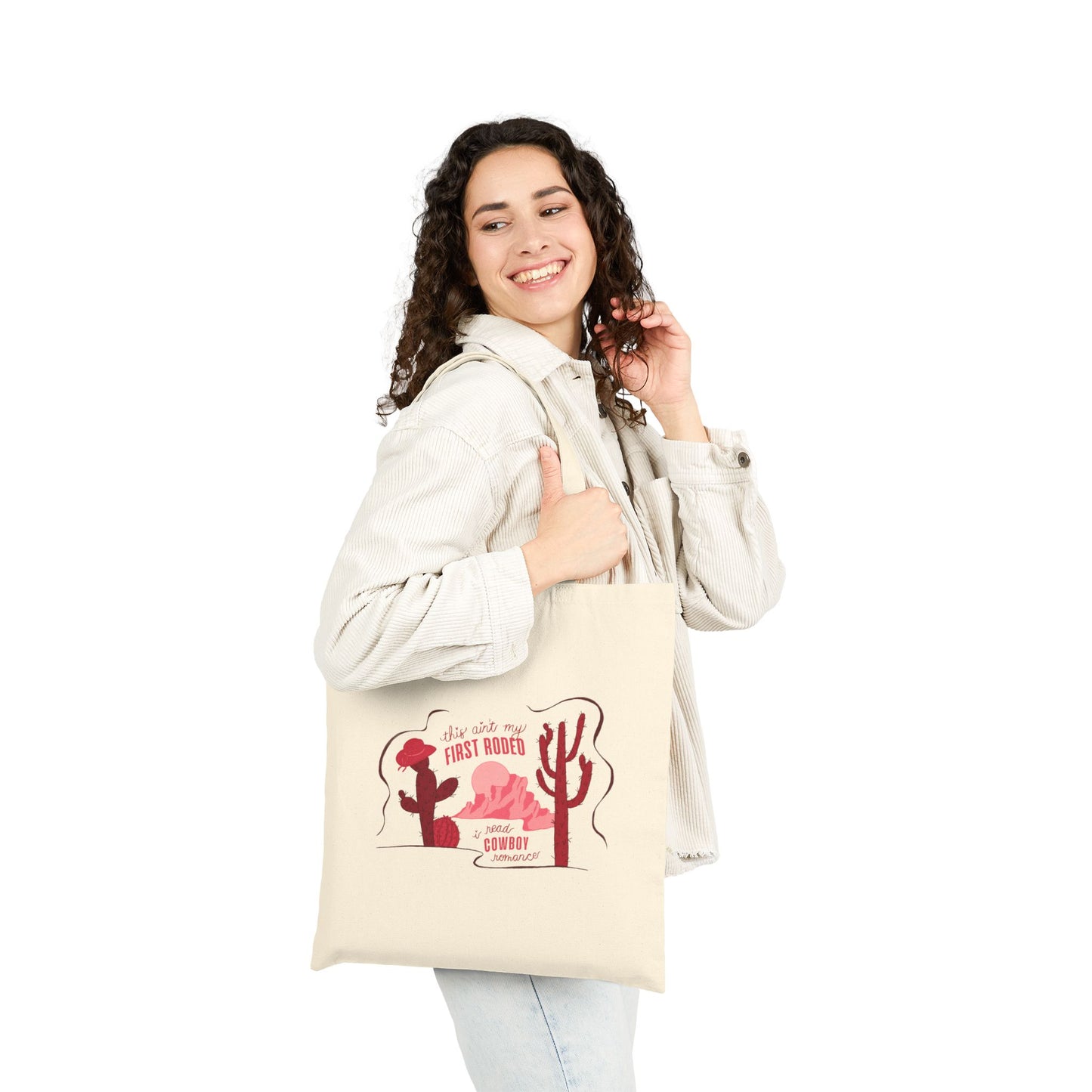 This Ain’t My First Rodeo Cotton Canvas Tote Bag | Cowboy Romance Book Tote
