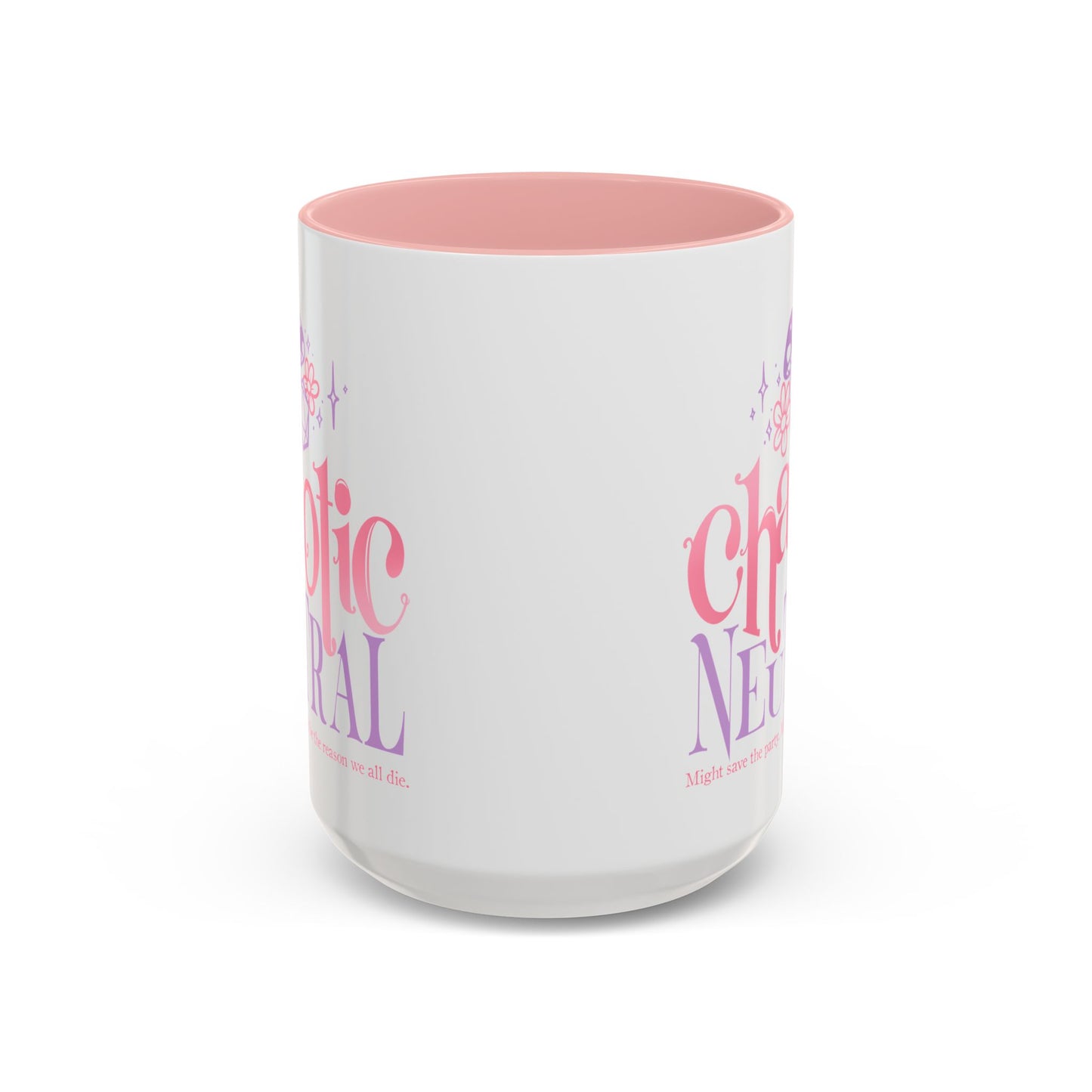 Chaotic Neutral Coffee Mug — Pink & Lavender DnD Fantasy Accent Mug (11/15oz)