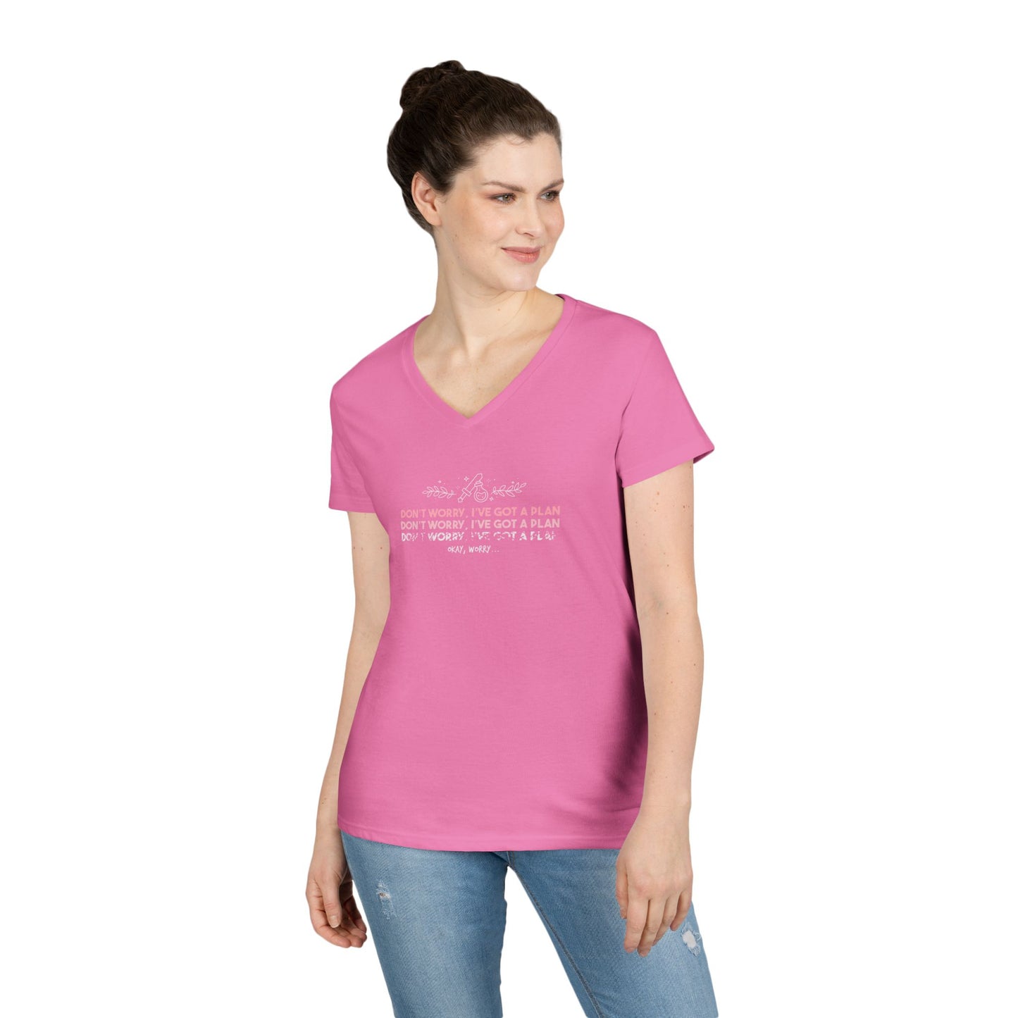 Don’t Worry I’ve Got a Plan Gildan V-Neck T-Shirt