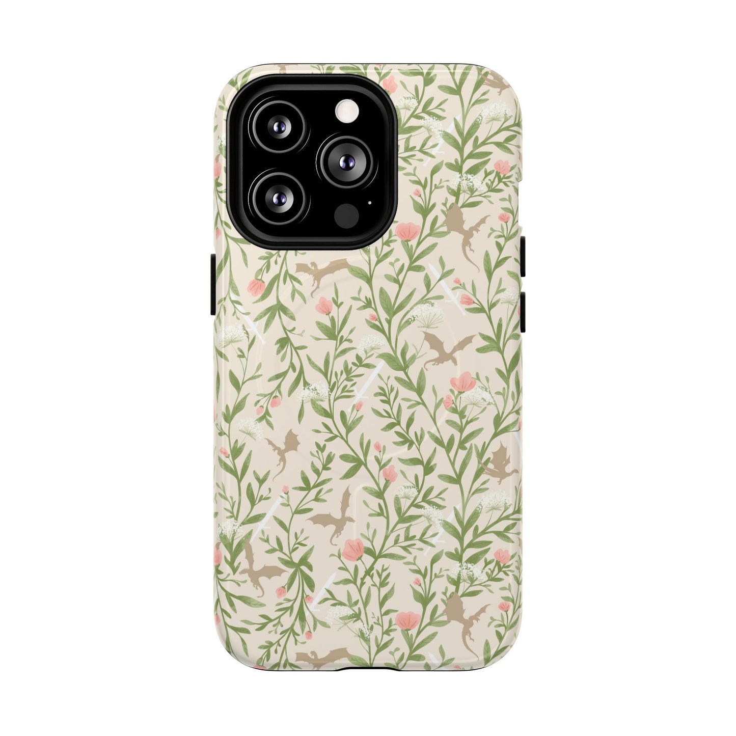 Floral Fantasy Dragons Tough Cases - MAGNETIC - Romantasy Reader Gift, Bookish Merch