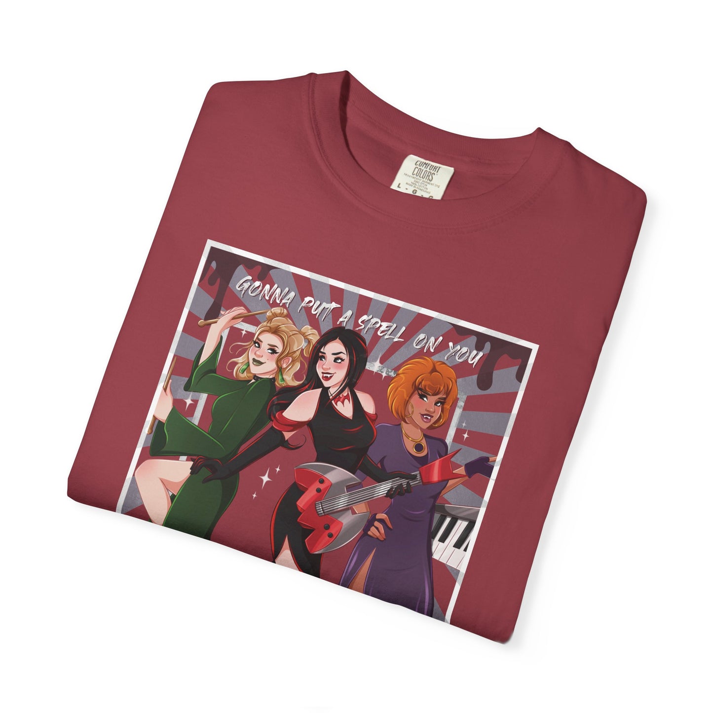 Front Only Witch Girl Band T-Shirt, Spooky Season Graphic Tee