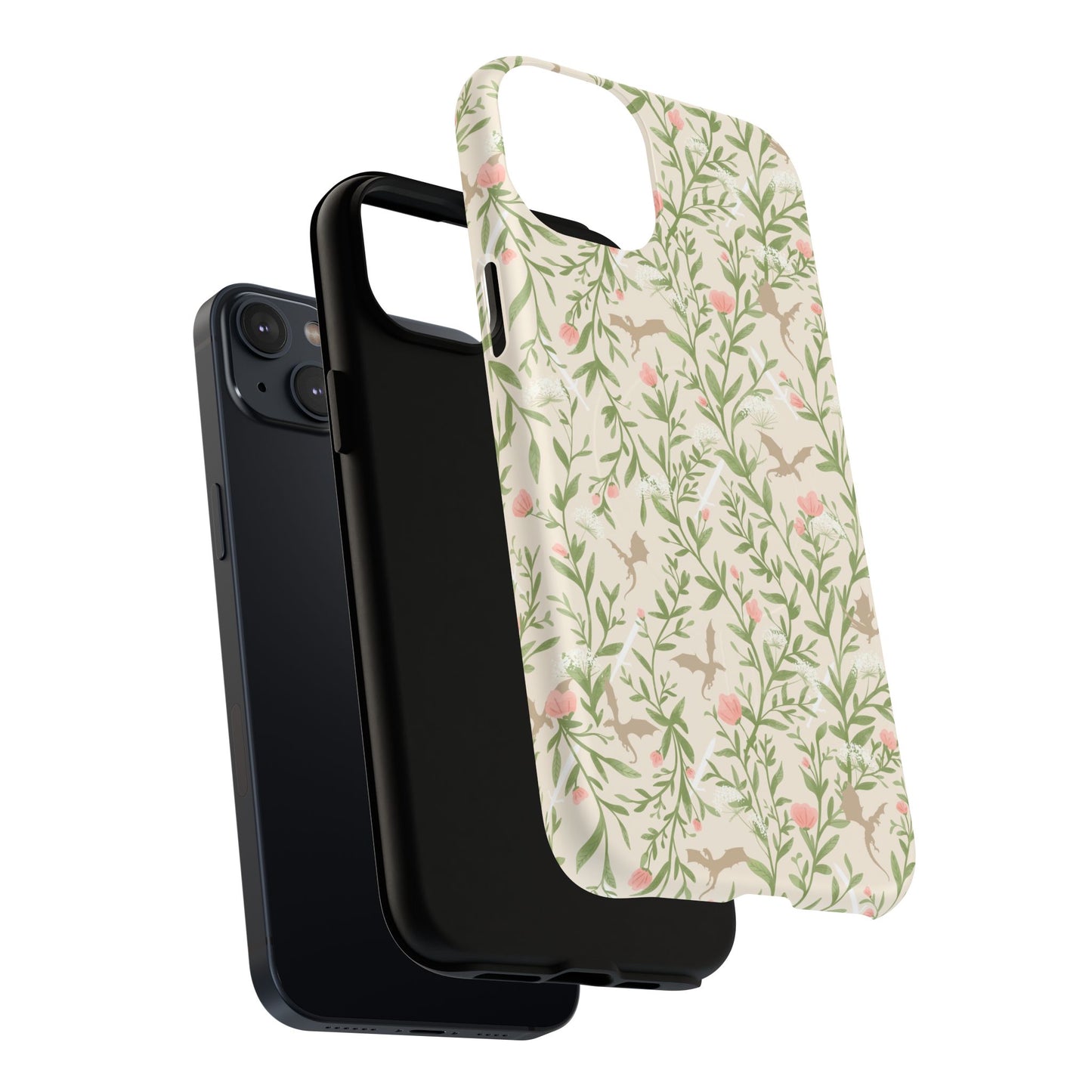 Floral Fantasy Dragons Tough Cases - MAGNETIC - Romantasy Reader Gift, Bookish Merch