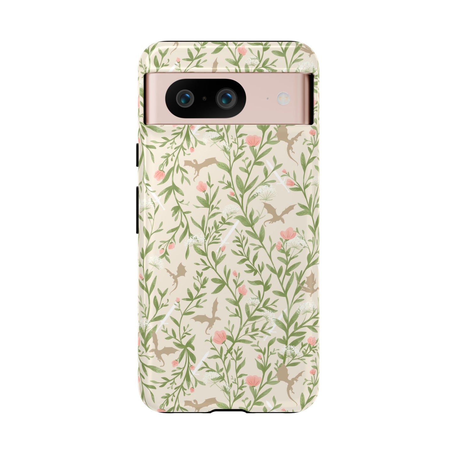Fantasy Floral Dragons Tough Cases, Romantasy Reader Gift, Bookish Merch