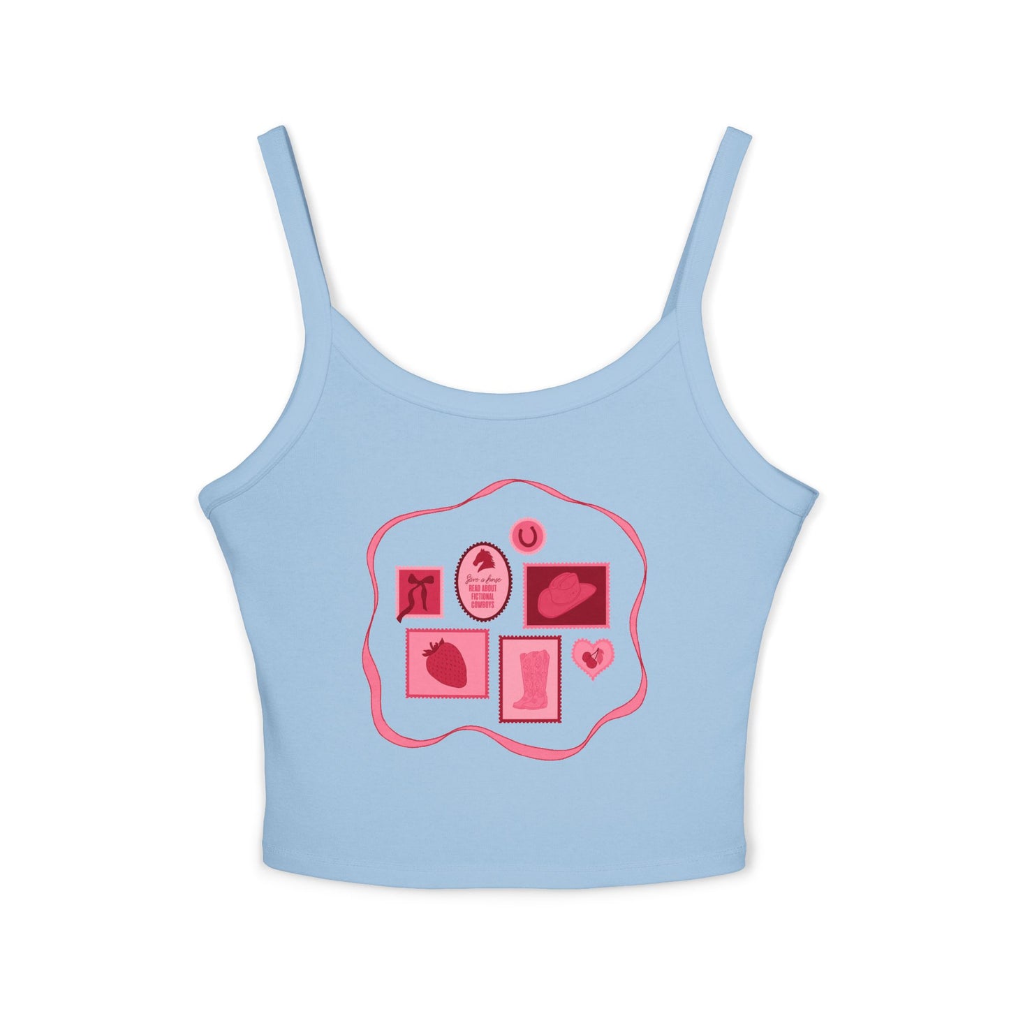 Save a Horse, Read About Fictional Cowboys Cropped Tank Top | Cowboy Romance Tank