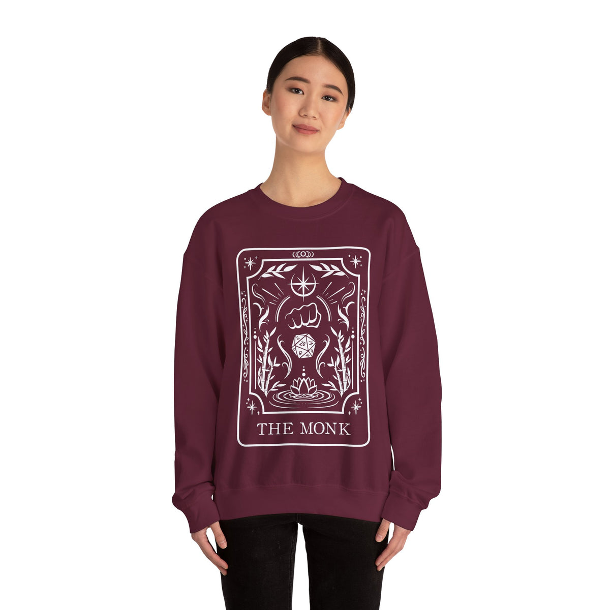 Monk Tarot Card Gildan Sweatshirt Shirt | TTRPG Character Class Crewneck