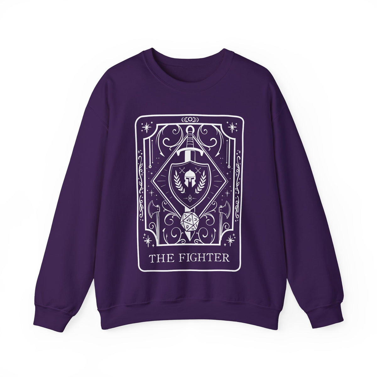 Fighter Tarot Card Gildan Sweatshirt Shirt | TTRPG Character Class Crewneck