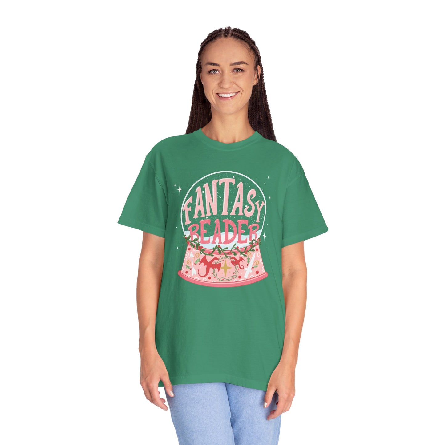 Fantasy Reader Snow Globe T-Shirt | Book Lover Graphic Tee | Gift for Fantasy Readers