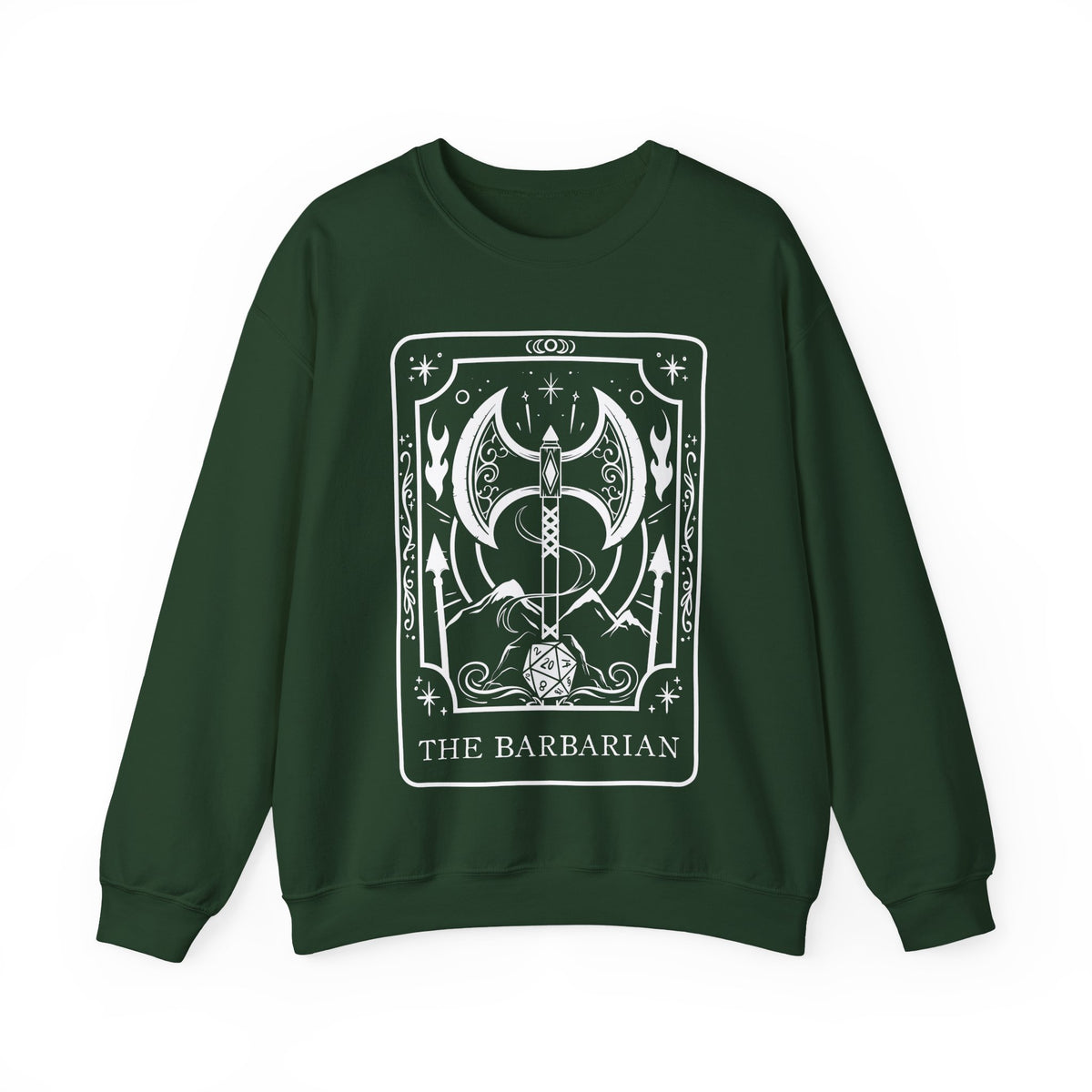 Barbarian Tarot Card Gildan Sweatshirt Shirt | TTRPG Character Class Crewneck