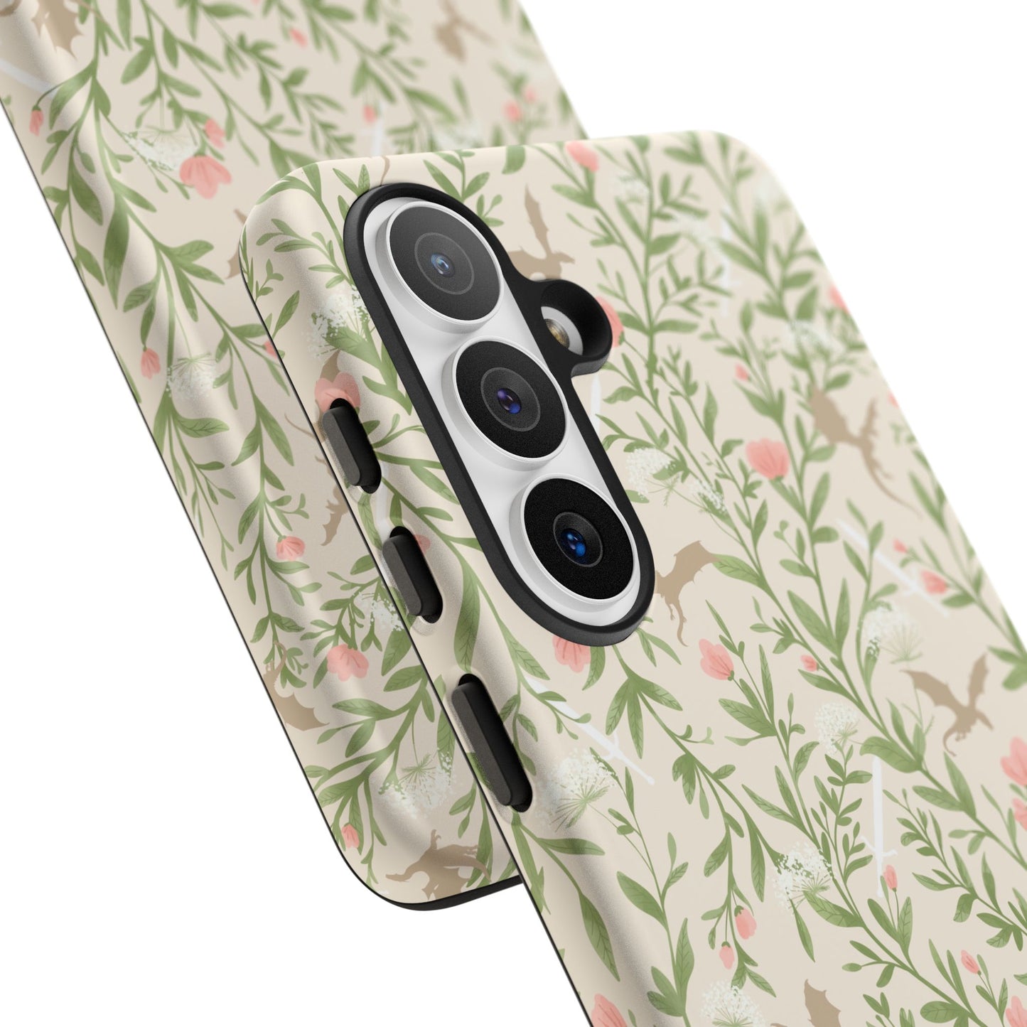 Fantasy Floral Dragons Tough Cases, Romantasy Reader Gift, Bookish Merch