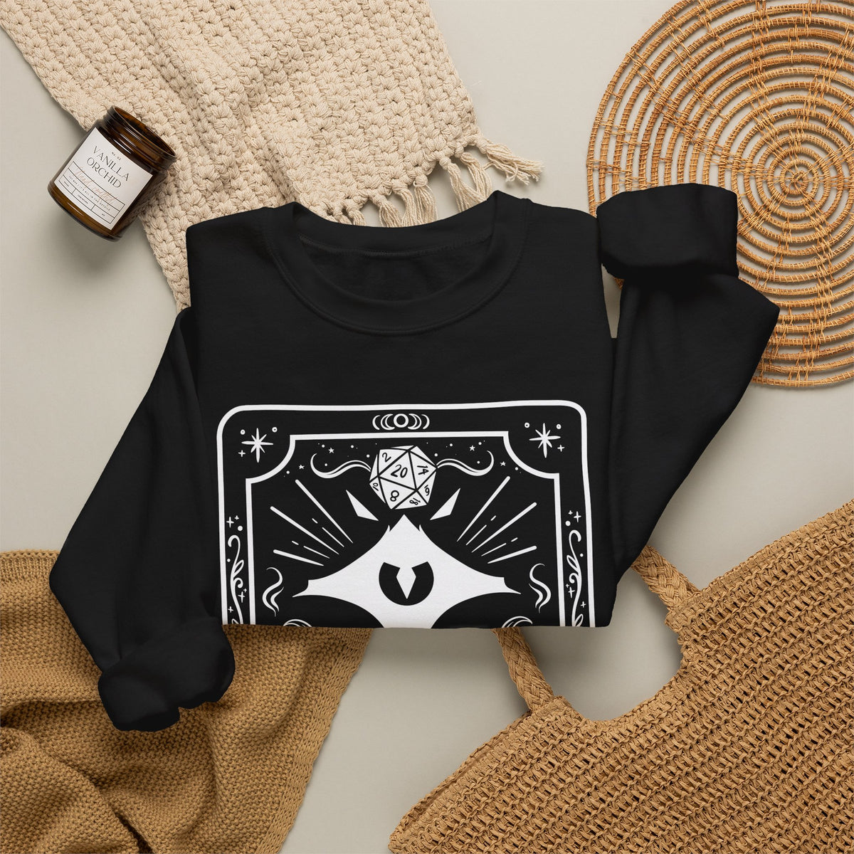 Warlock Tarot Card Gildan Sweatshirt Shirt | TTRPG Character Class Crewneck