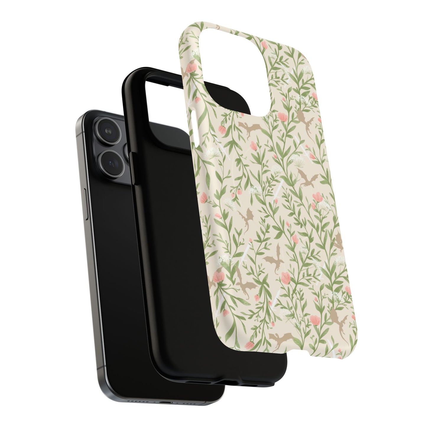 Floral Fantasy Dragons Tough Cases - MAGNETIC - Romantasy Reader Gift, Bookish Merch