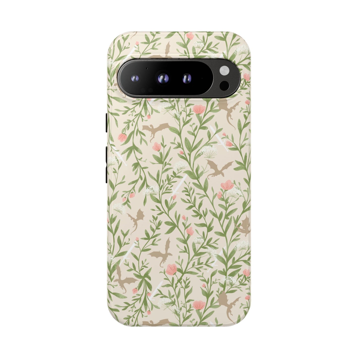 Fantasy Floral Dragons Tough Cases, Romantasy Reader Gift, Bookish Merch