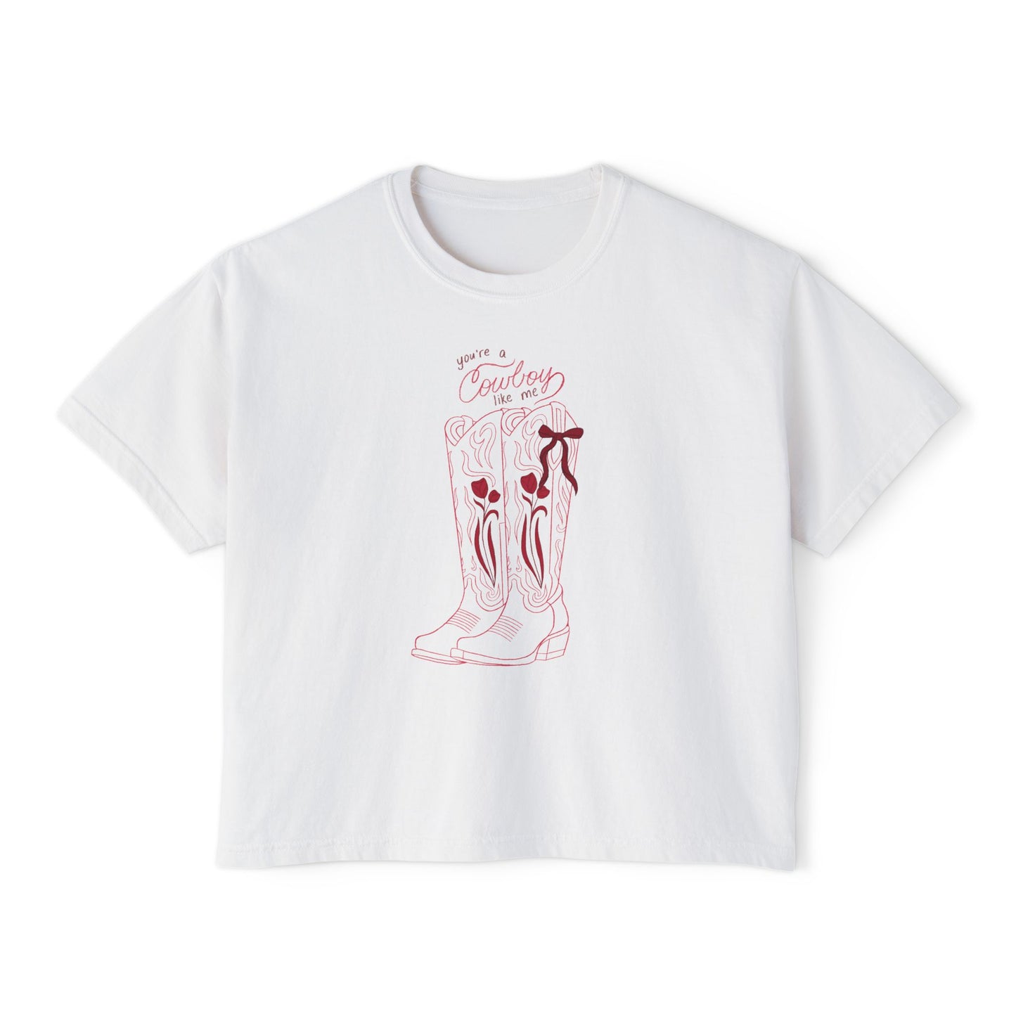 You’re a Cowboy Like Me Comfort Colors Boxy Crop Tee | Bookish Cowboy Romance Shirt