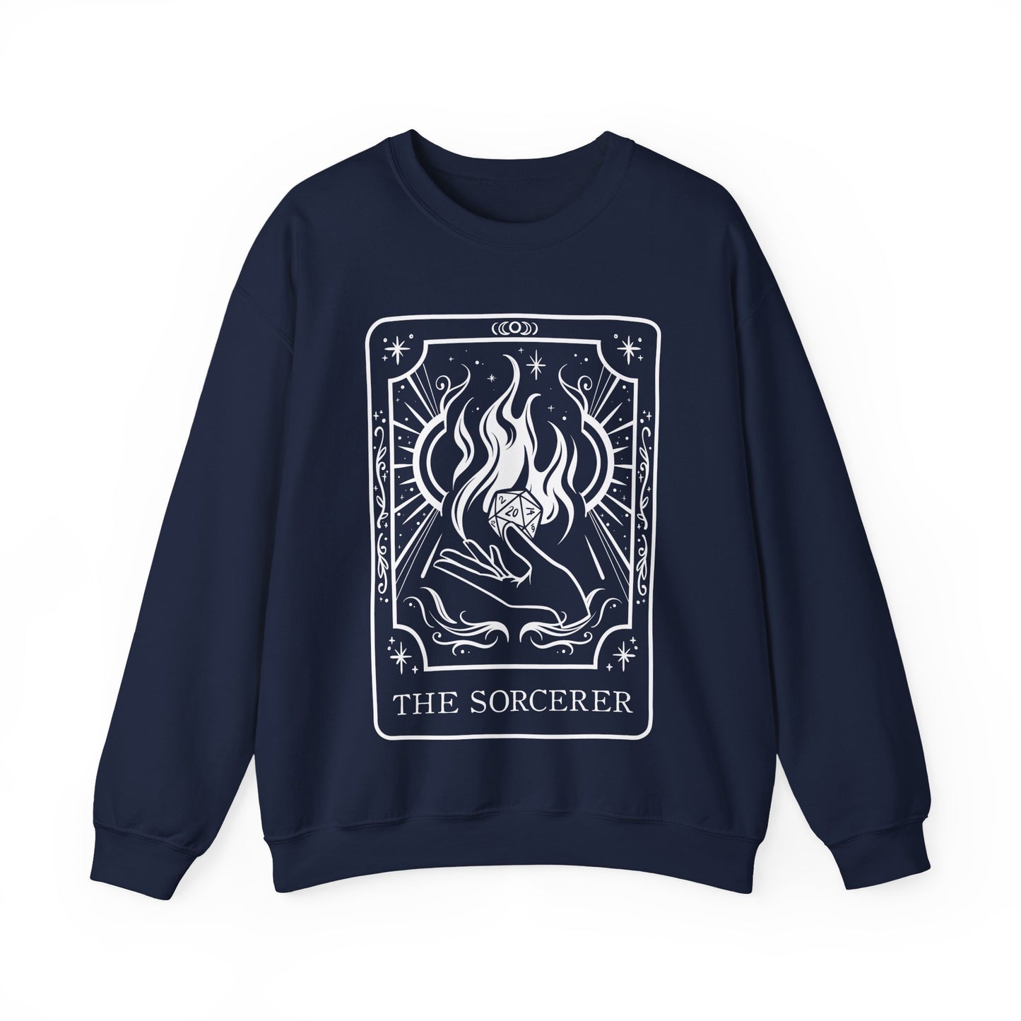 Sorcerer Tarot Card Gildan Sweatshirt Shirt | TTRPG Character Class Crewneck