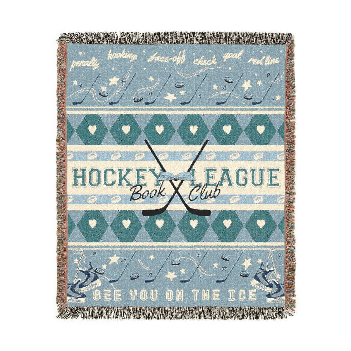 Hockey League Book Club Woven Blanket | Hockey Romance Reader Gift