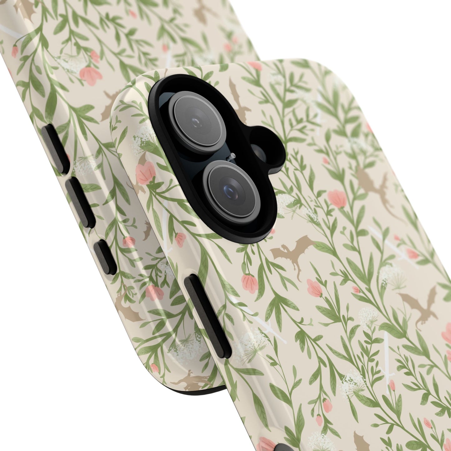 Fantasy Floral Dragons Tough Cases, Romantasy Reader Gift, Bookish Merch