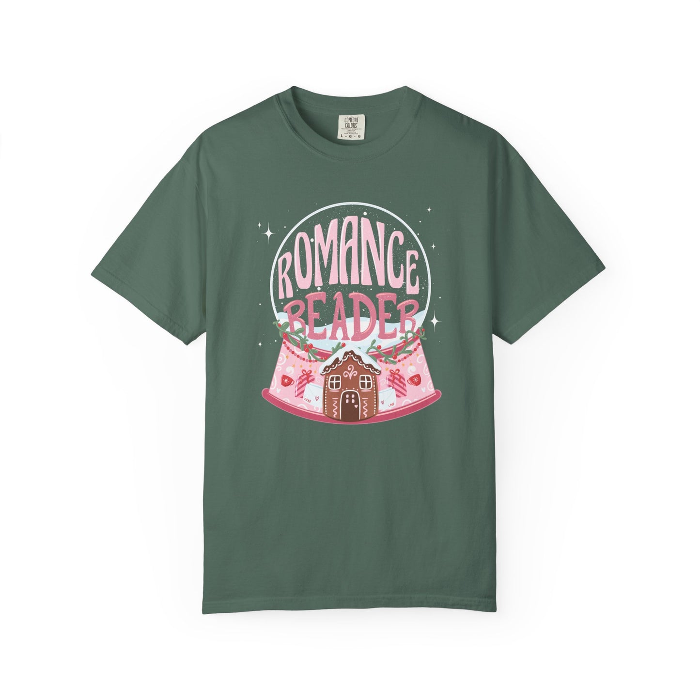 Romance Reader T-Shirt — Cute Book Lover Tee with Snow Globe Design