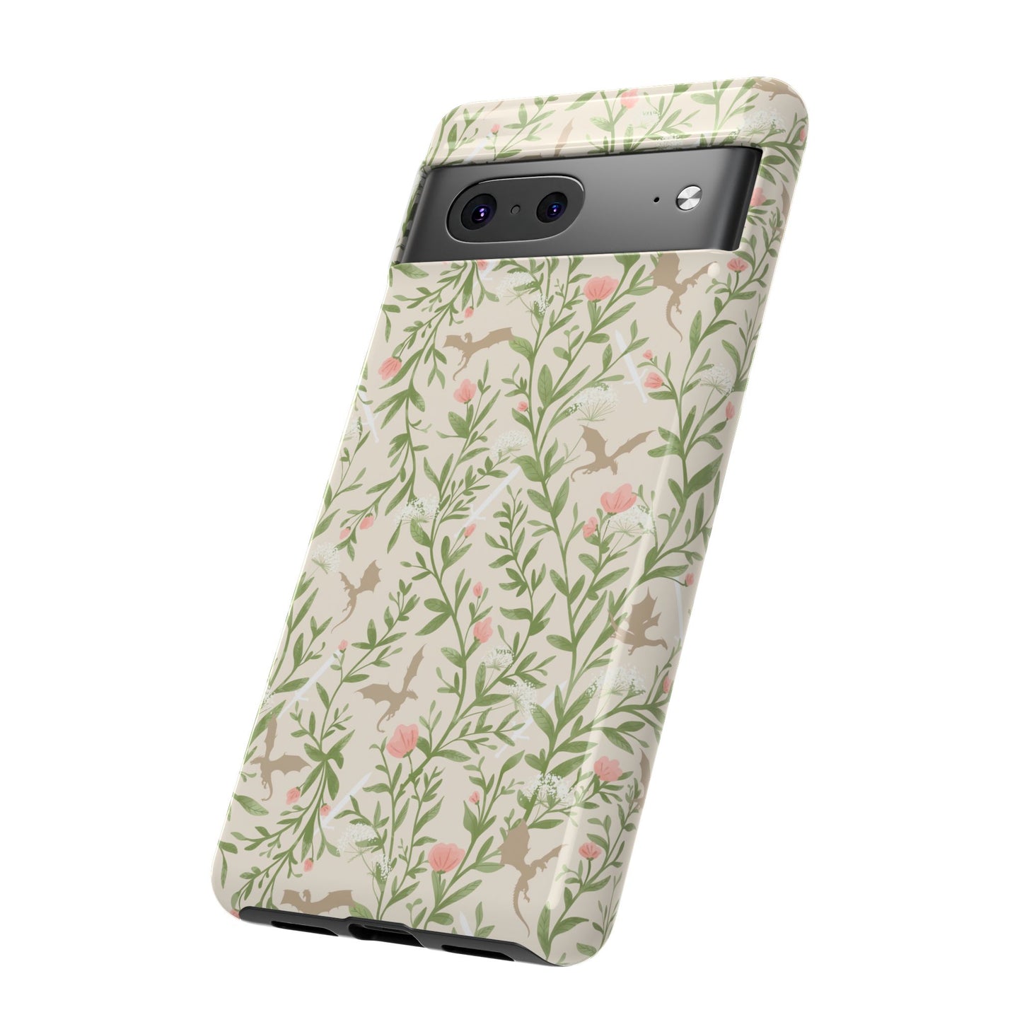 Fantasy Floral Dragons Tough Cases, Romantasy Reader Gift, Bookish Merch