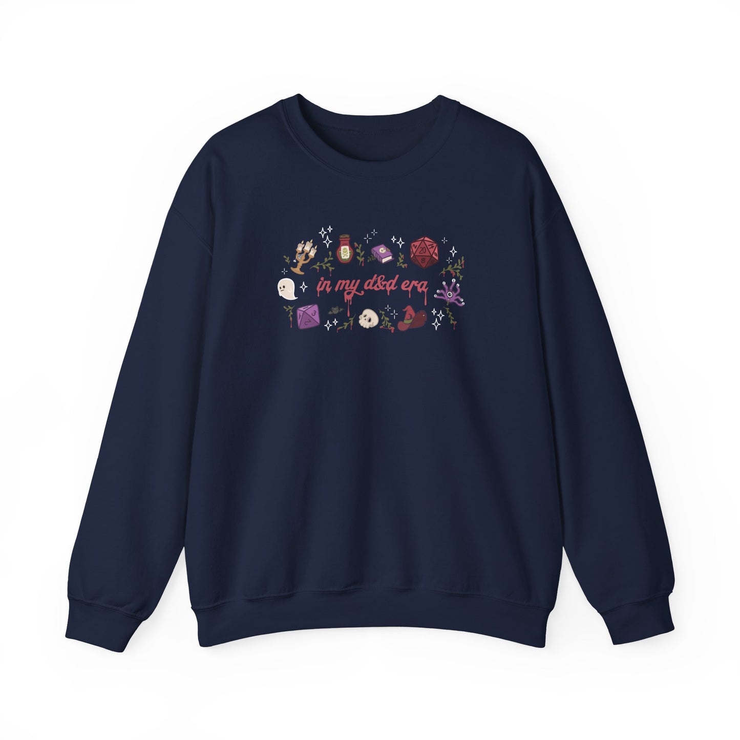 “In My Fantasy Era” Gildan Sweatshirt | Dark Academia TTRPG Crewneck | Witchy Dice & Potion Graphic Sweatshirt