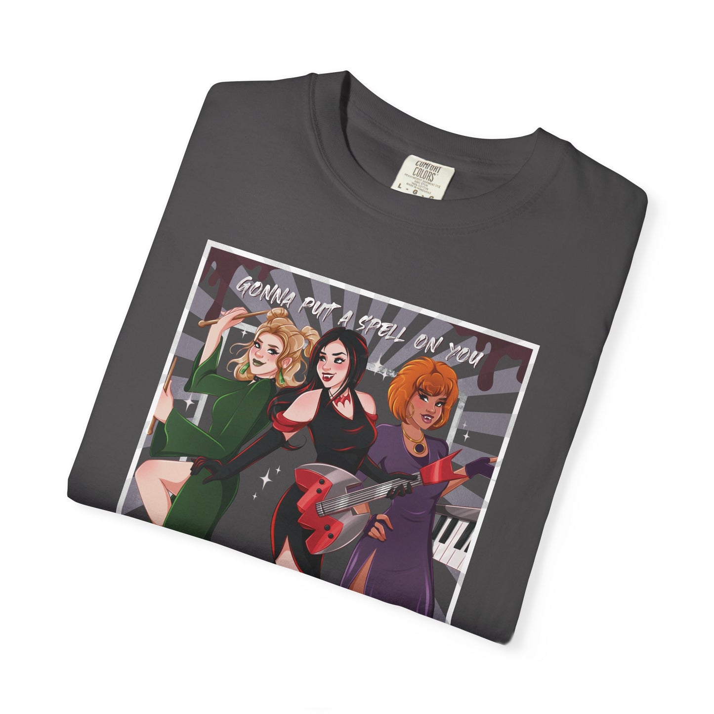 Front Only Witch Girl Band T-Shirt, Spooky Season Graphic Tee