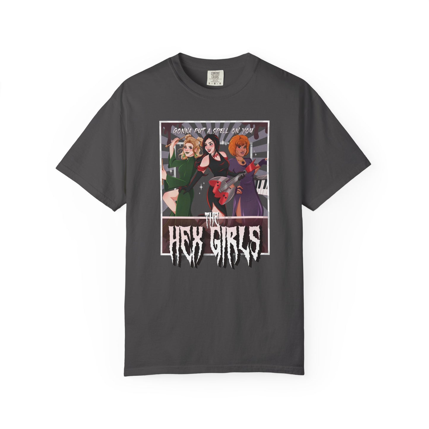 2-Sided Witch Girl Band T-Shirt, Spooky Season Graphic Tee