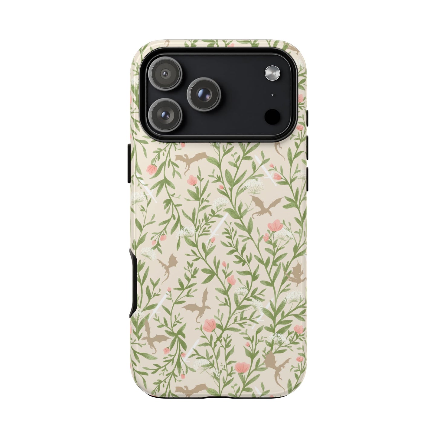 Fantasy Floral Dragons Tough Cases, Romantasy Reader Gift, Bookish Merch