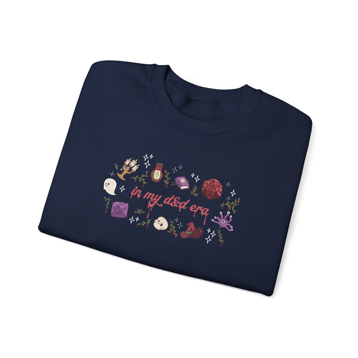 “In My Fantasy Era” Gildan Sweatshirt | Dark Academia TTRPG Crewneck | Witchy Dice & Potion Graphic Sweatshirt