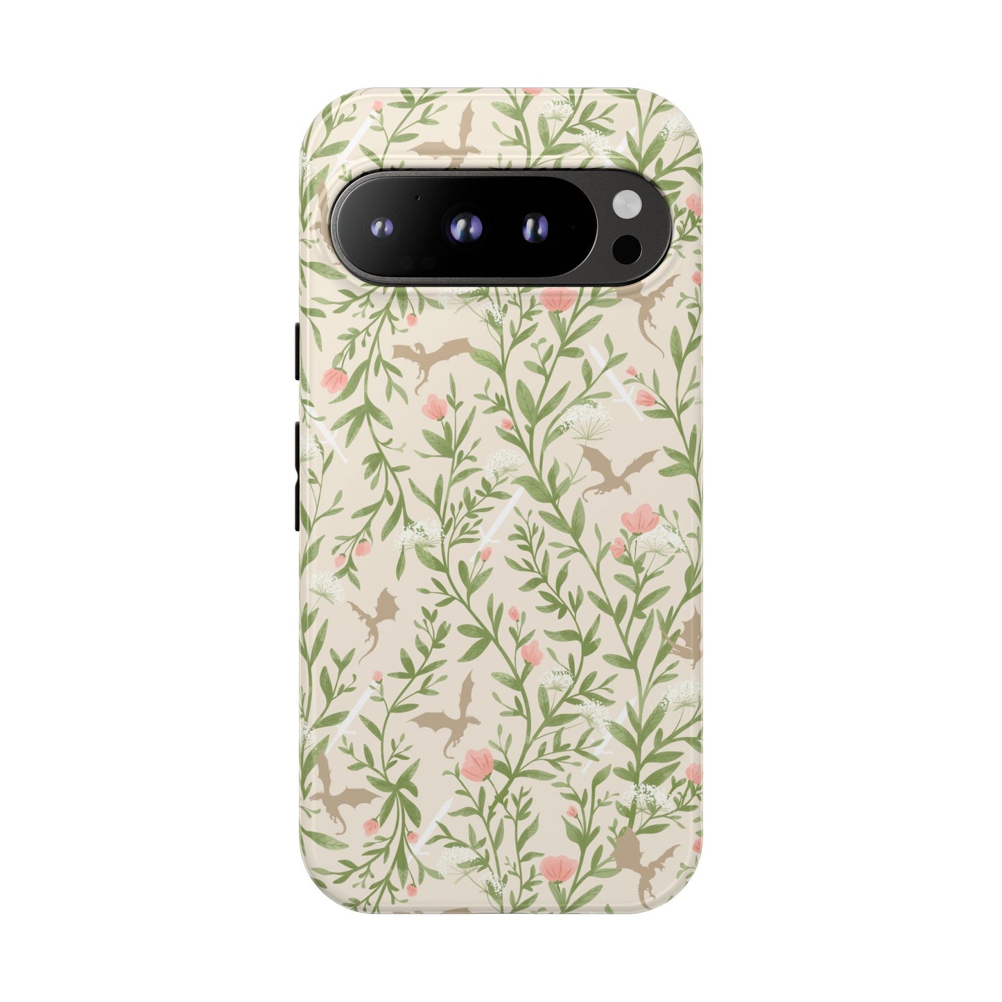 Fantasy Floral Dragons Tough Cases, Romantasy Reader Gift, Bookish Merch