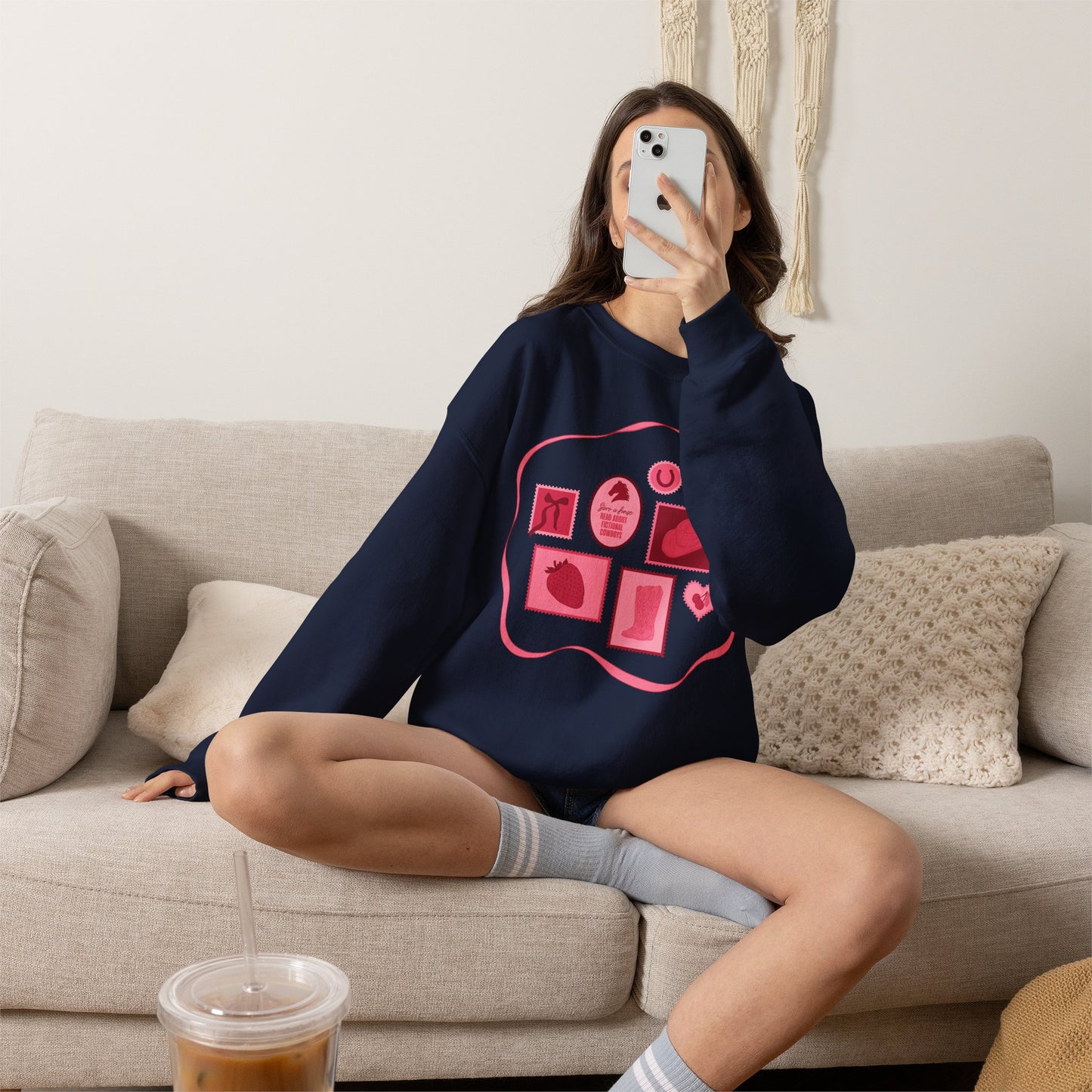 Save a Horse, Read About Fictional Cowboys Sweatshirt | Cowboy Romance Reader Crewneck