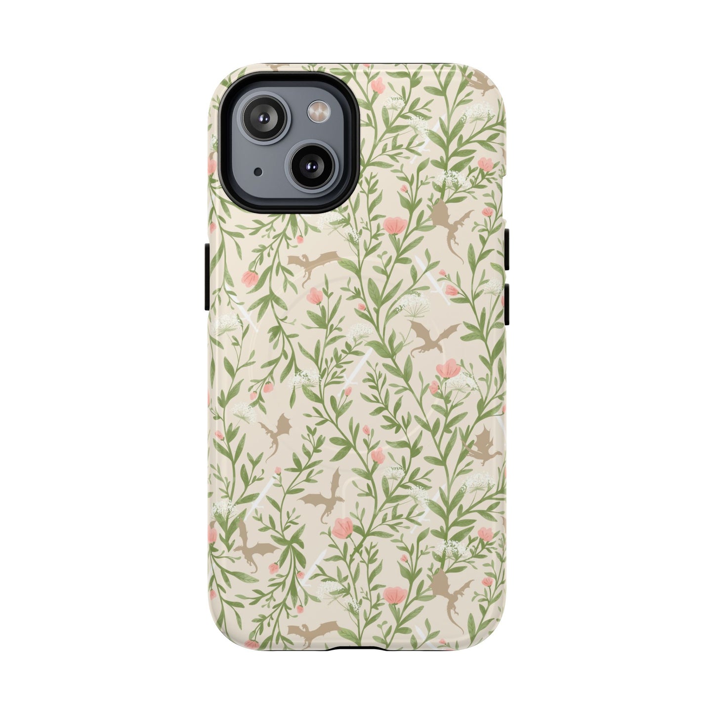 Floral Fantasy Dragons Tough Cases - MAGNETIC - Romantasy Reader Gift, Bookish Merch