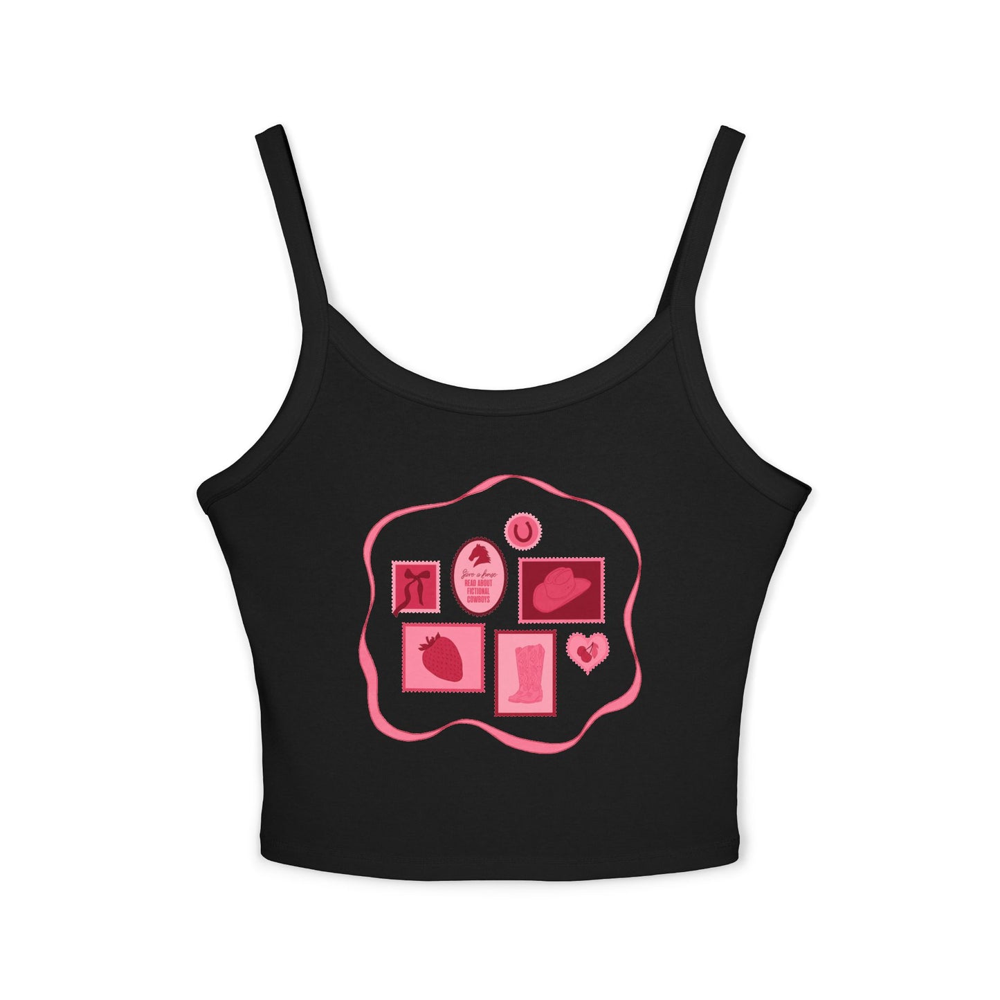 Save a Horse, Read About Fictional Cowboys Cropped Tank Top | Cowboy Romance Tank