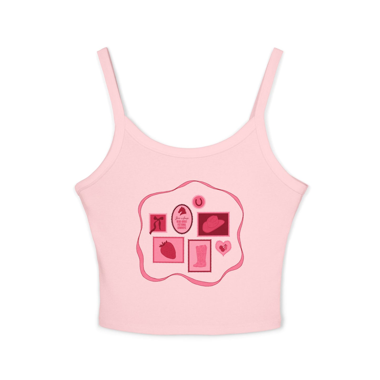 Save a Horse, Read About Fictional Cowboys Cropped Tank Top | Cowboy Romance Tank