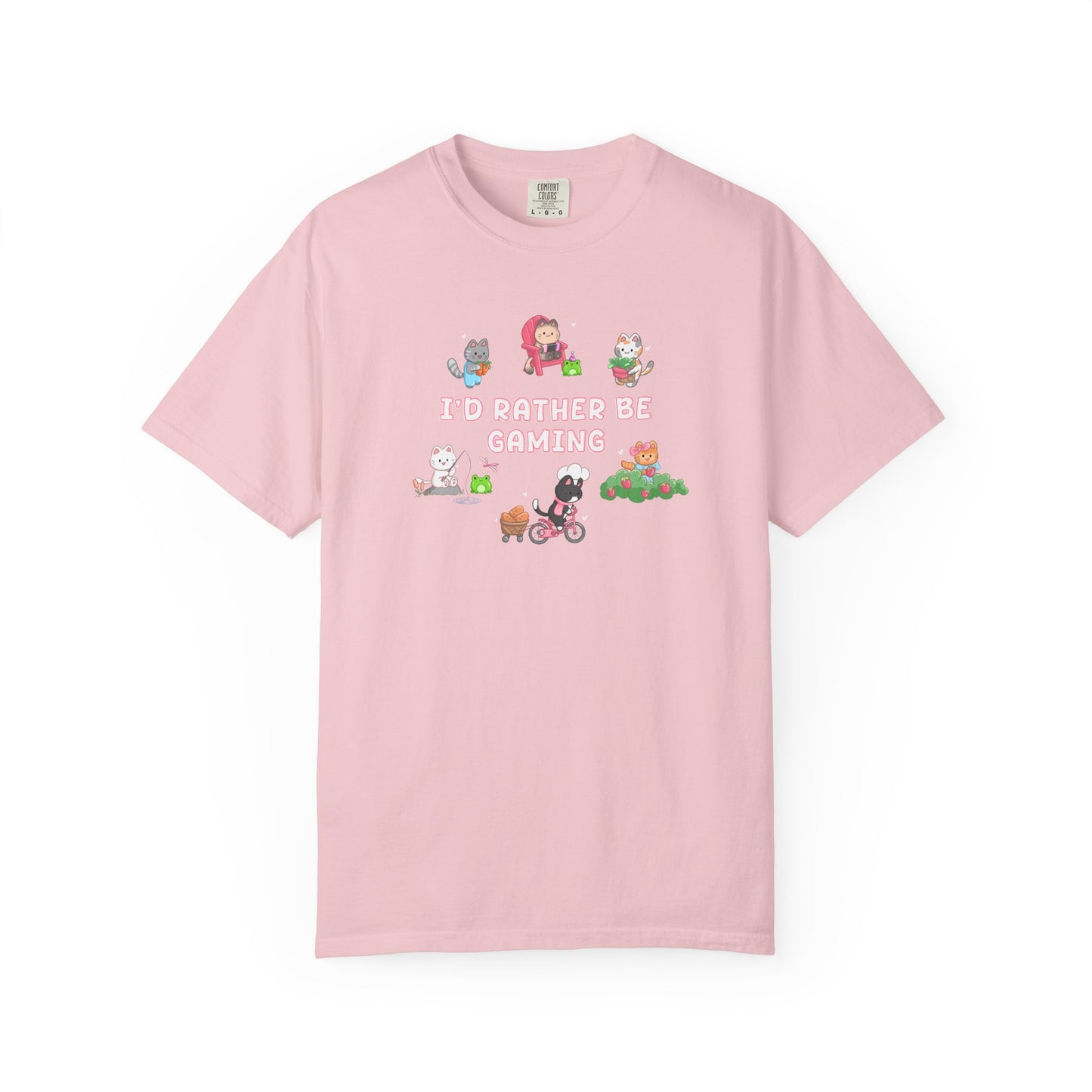 I’d Rather Be Gaming T-shirt - Cute Cat Lover Cozy Gamer Gift