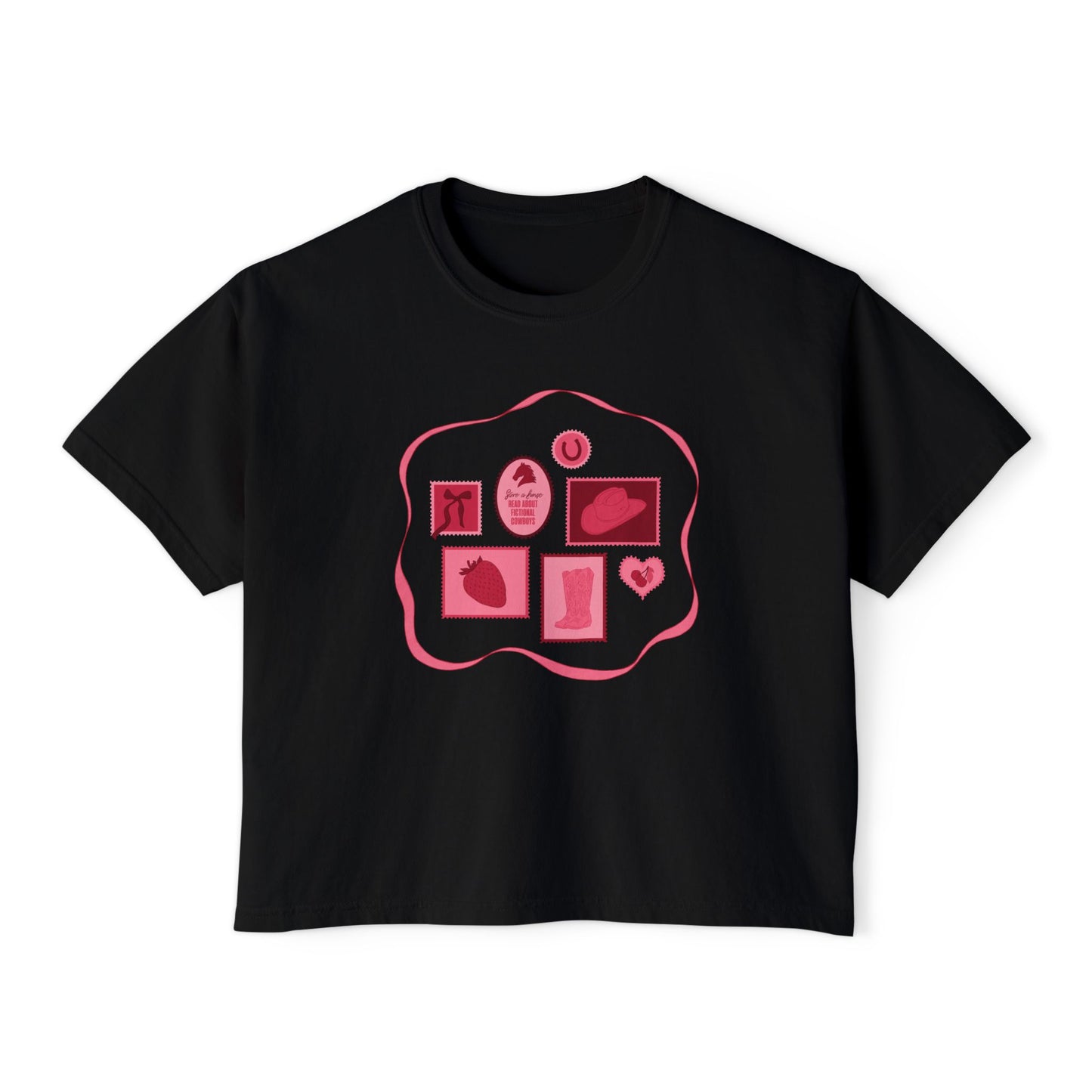 Save a Horse, Read About Fictional Cowboys Comfort Colors Boxy Crop Tee | Cowboy Romance Shirt