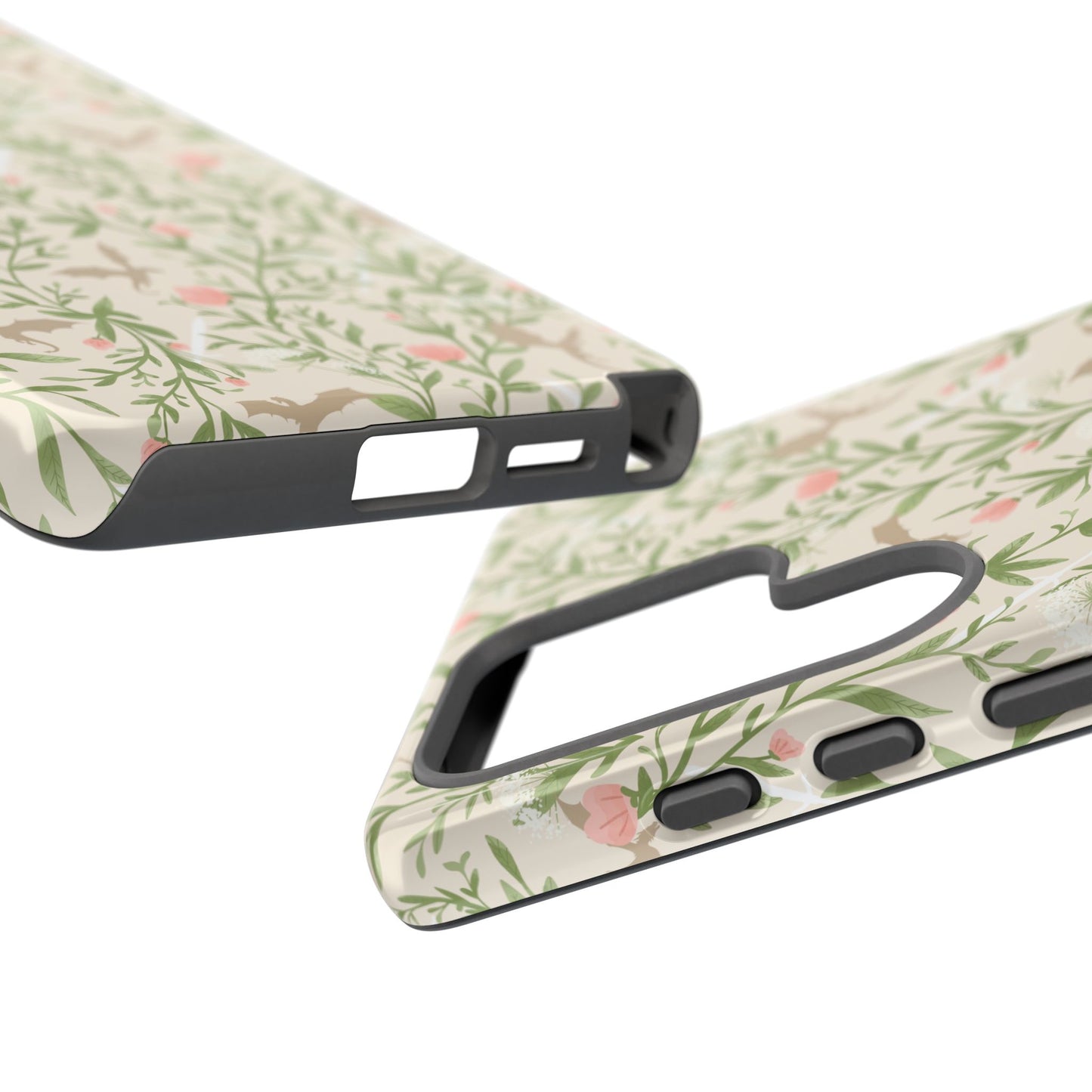 Fantasy Floral Dragons Tough Cases, Romantasy Reader Gift, Bookish Merch