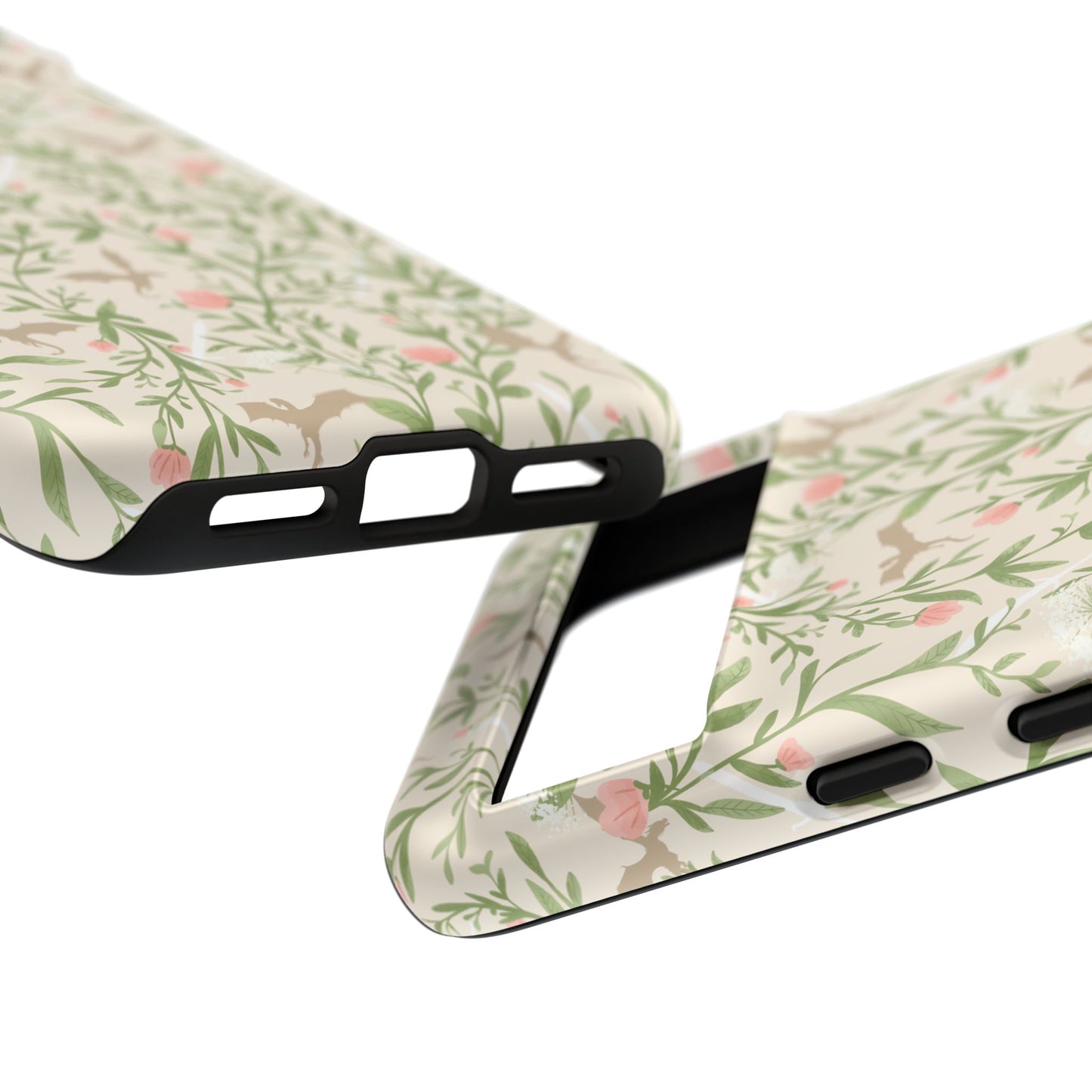 Fantasy Floral Dragons Tough Cases, Romantasy Reader Gift, Bookish Merch