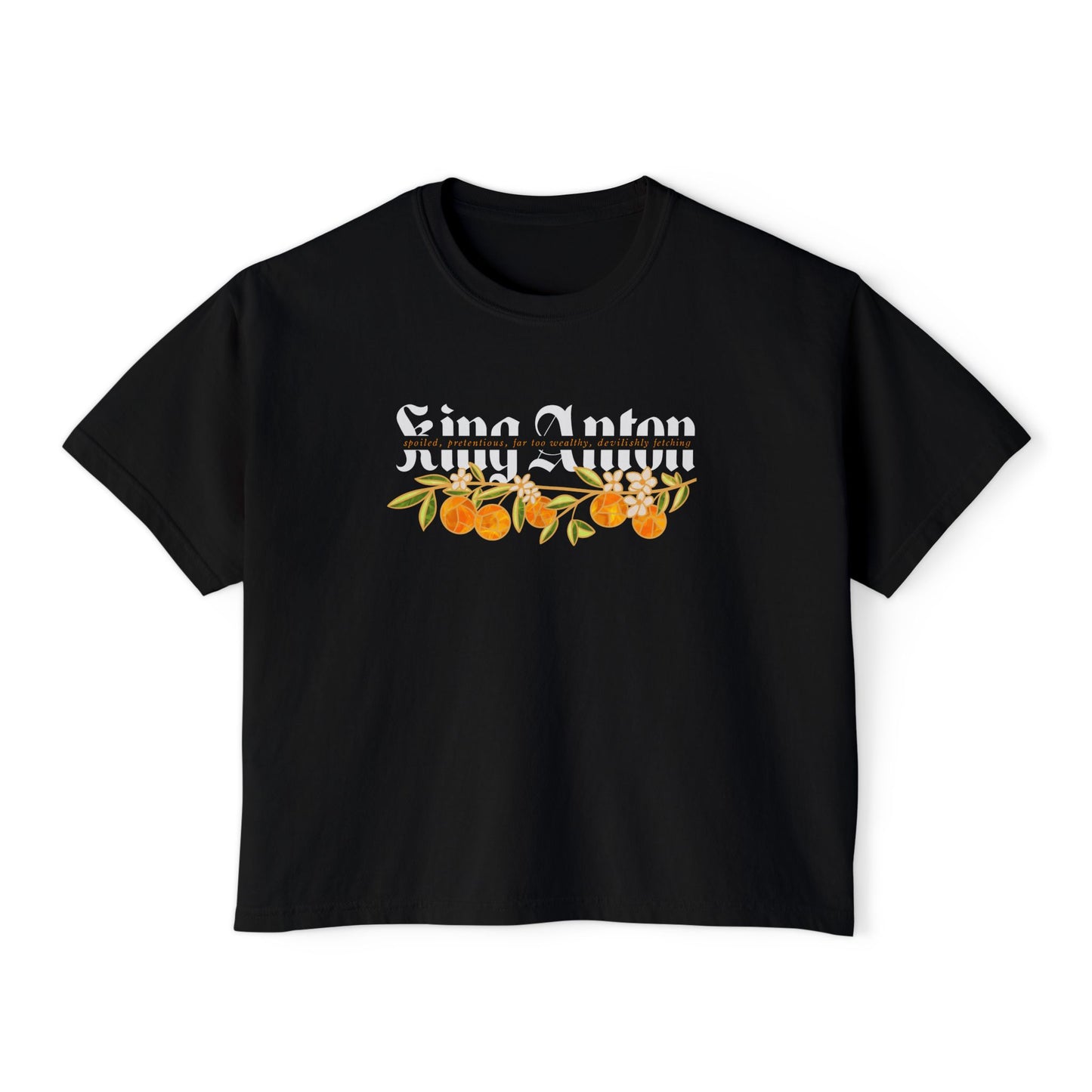 King Anton Boxy Crop Tee – Officially Licensed A Dance of Lies Romantasy Book Boyfriend Shirt | Fantasy Reader Bookish Gift