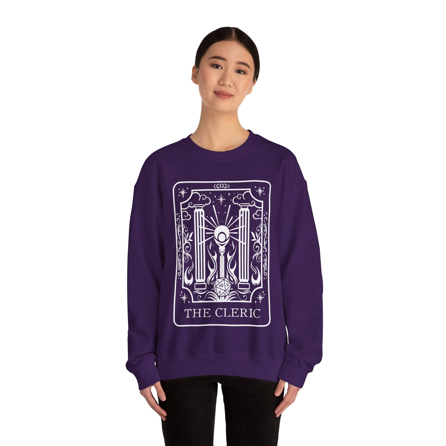 Cleric Tarot Card Gildan Sweatshirt Shirt | TTRPG Character Class Crewneck